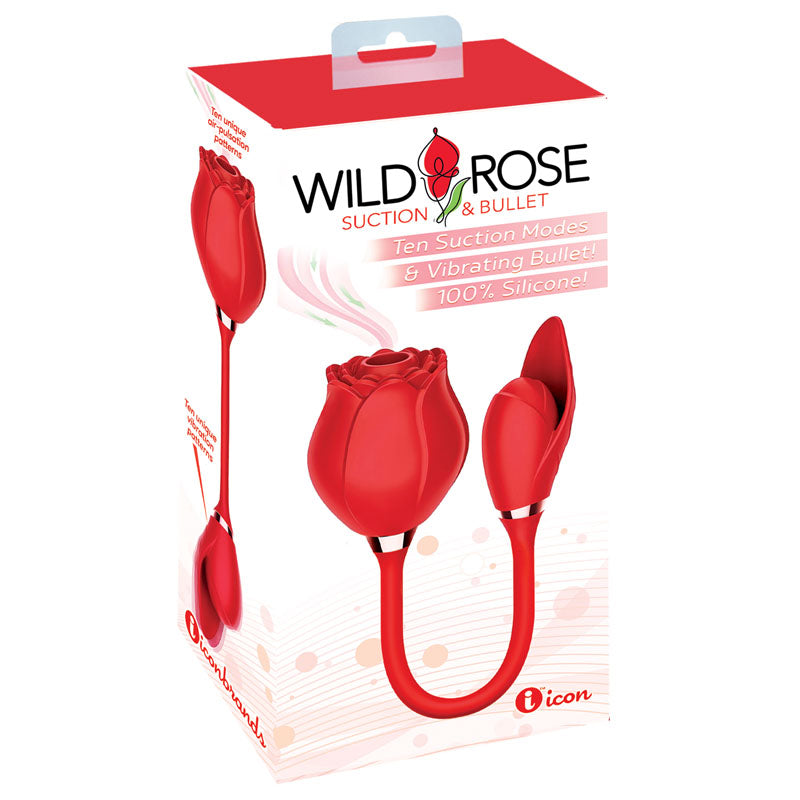 Wild Rose Suction & Bullet USB Rechargeable Air Pulse & Bullet Stimulator