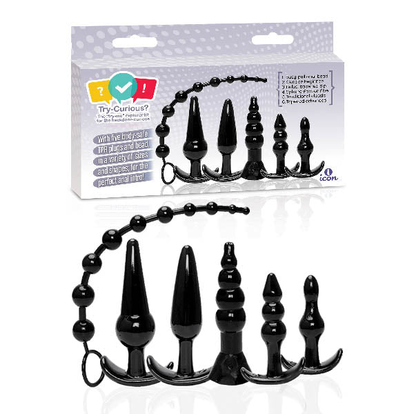 Icon Brands Try Curious Anal Plug Kit Set Of 6