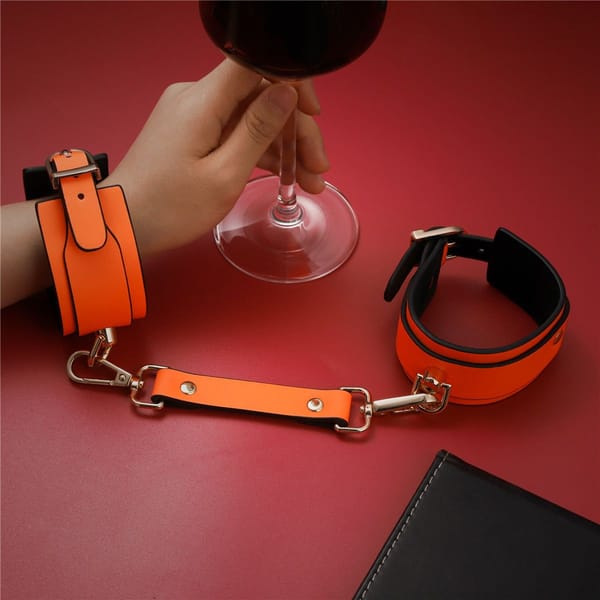 House Of Dasein PU Leather Bondage Cuff Luminous Green Anklet Secondary image