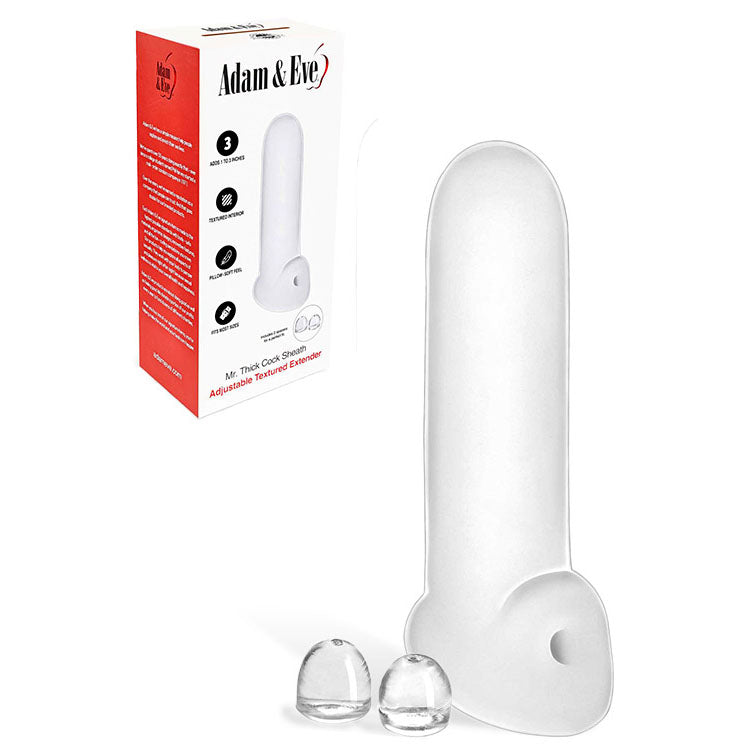 Adam & Eve MR THICK COCK SHEATH Penis Extension Sleeve Clear Adam & Eve