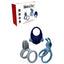 Adam & Eve ROCKIN RUMBLER ENHANCERS Silicone Cock Rings With Rechargeable Vibrating Bullet Set Of 3 Adam & Eve