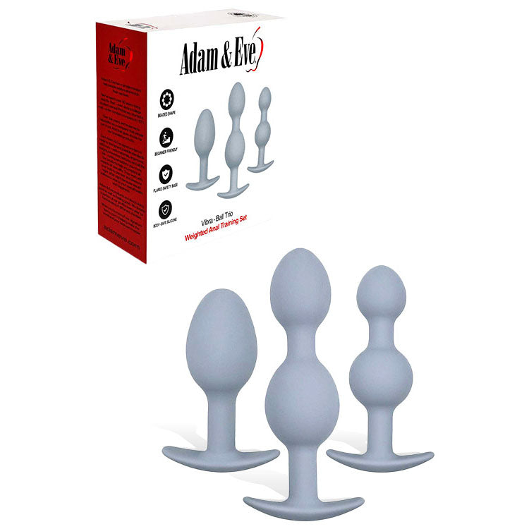 Adam & Eve VIBRA BALL TRIO Weighted Anal Training Set - Set of 3 Plugs