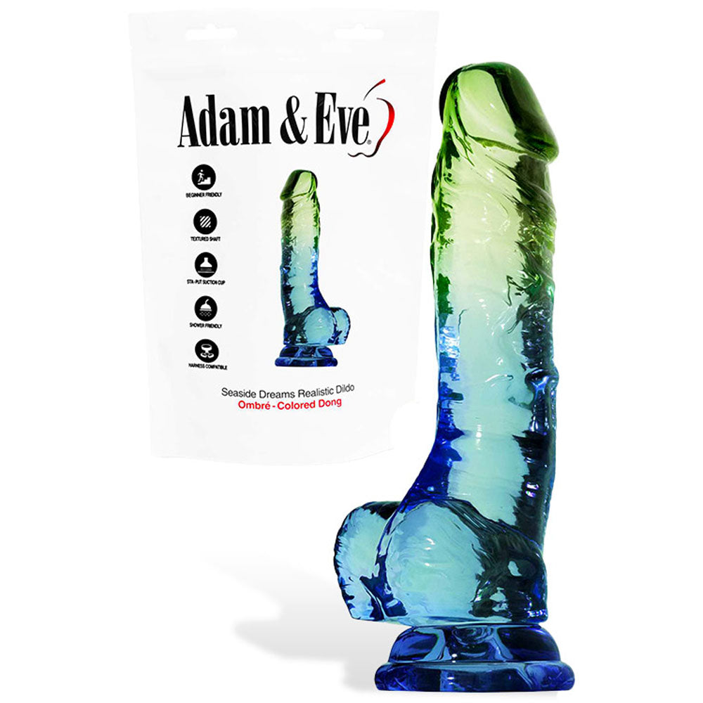 Adam & Eve SENSUAL SEASIDE Dildo 8.5 Inch Blue / Green Adam & Eve Main image