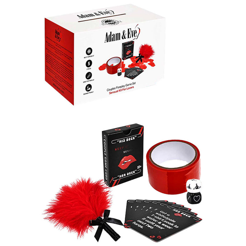 Adam & Eve COUPLES FOREPLAY GAME SET Couples Card Game 5 Piece Kit