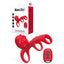 Adam & Eve VIBRATING ROSE COUPLES CAGE USB Rechargeable Vibrating Penis Cage With Wireless Remote Red Adam & Eve