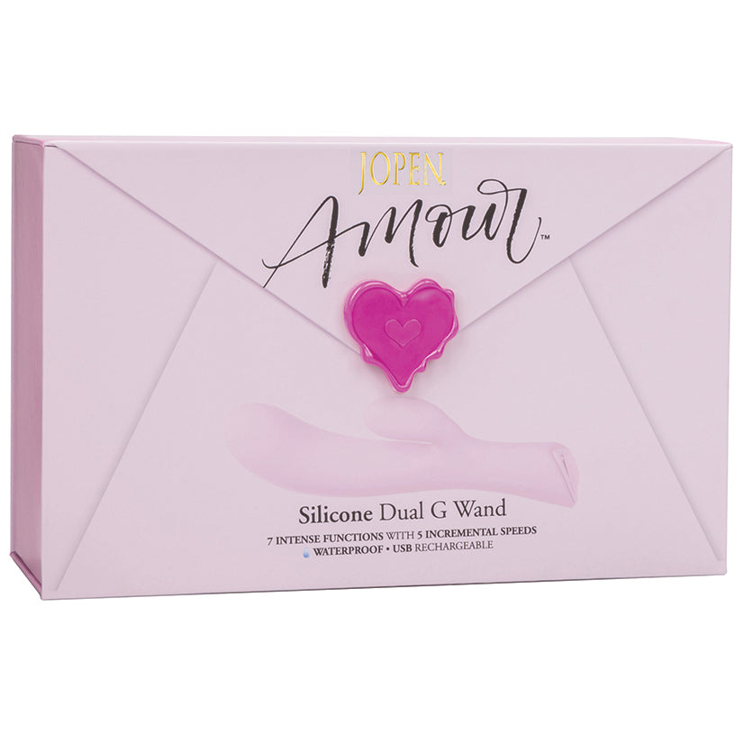 Jopen Amour 7 Function Silicone Dual G Wand 7 Rabbit Vibrator Pink JOPEN