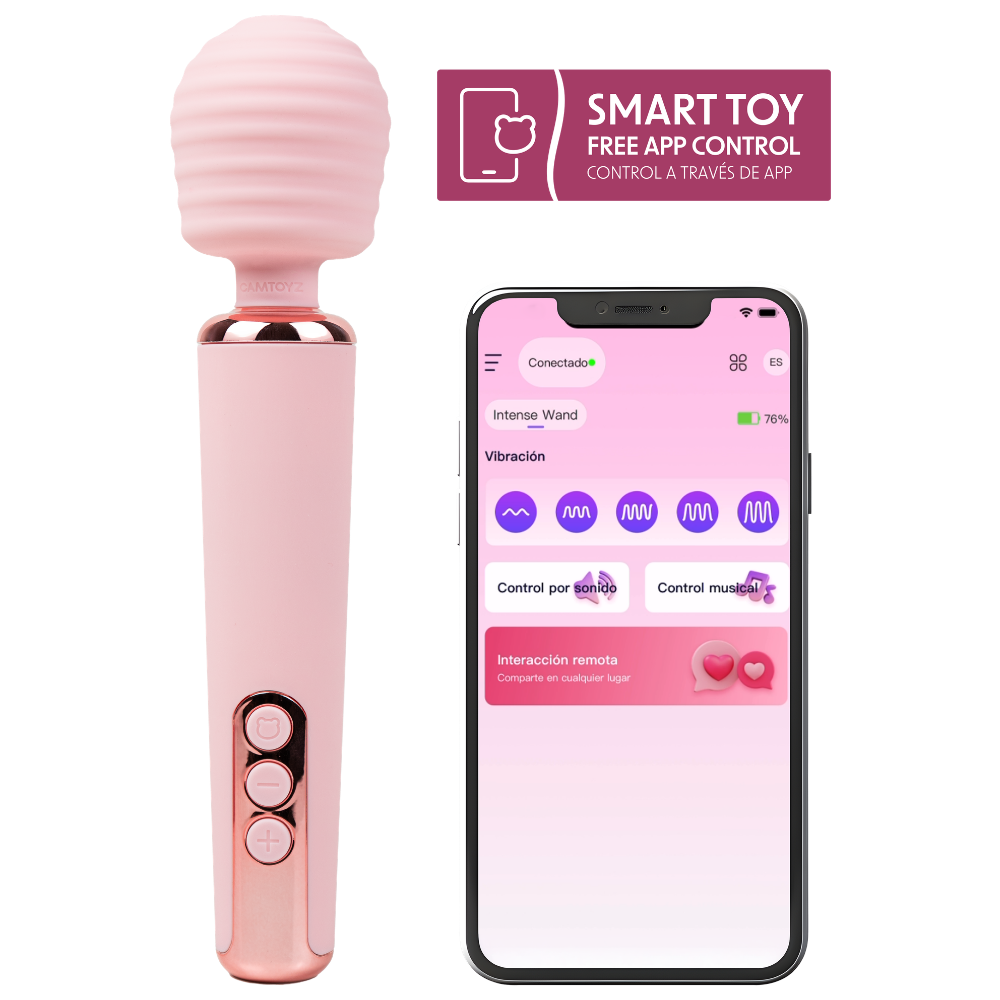 CAMTOYZ Intense App Controlled Wand Vibrator Pink CAMTOYZ