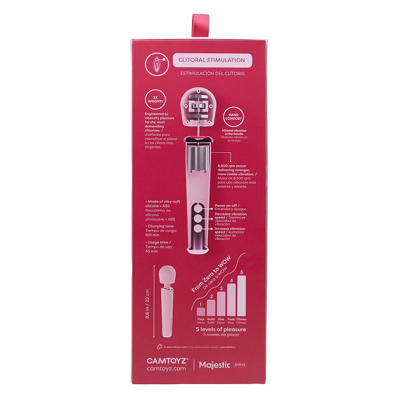 CAMTOYZ Intense App Controlled Wand Vibrator Pink CAMTOYZ
