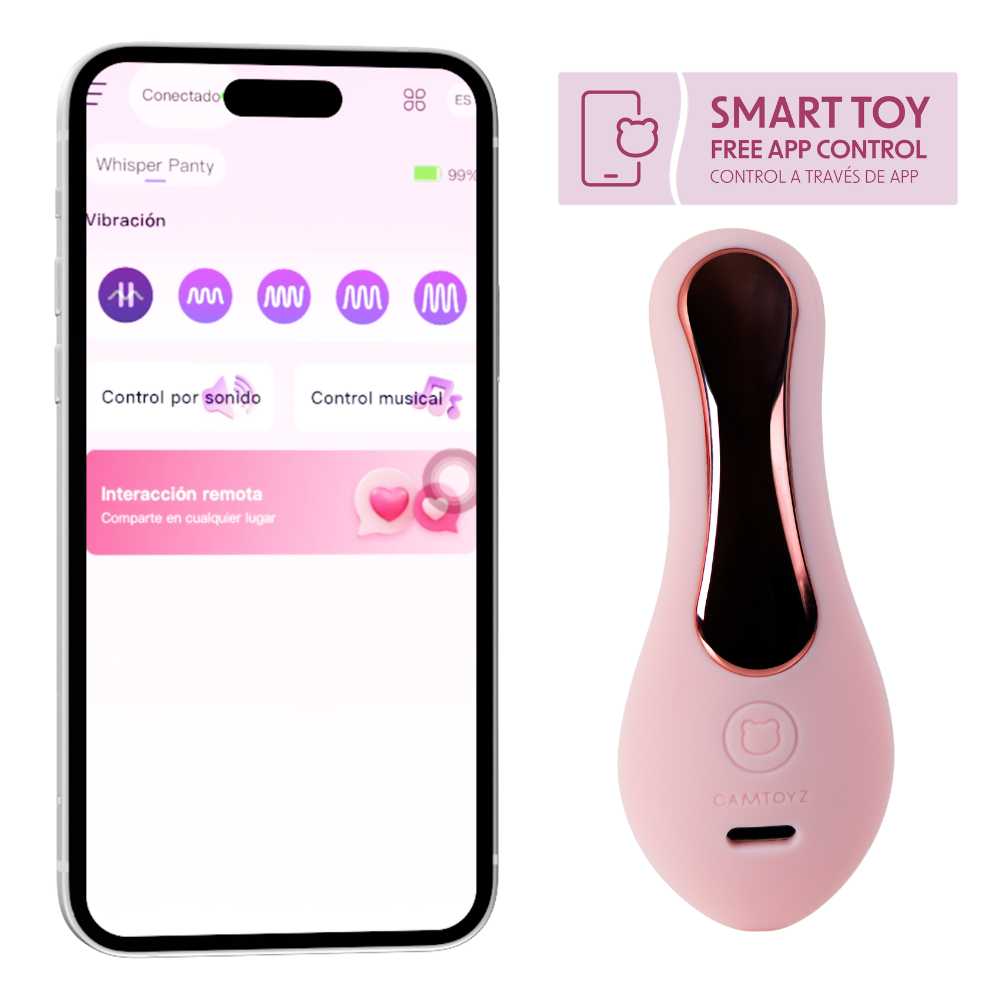 CAMTOYZ Whisper Silent App Controlled Panty Vibrator Pink CAMTOYZ