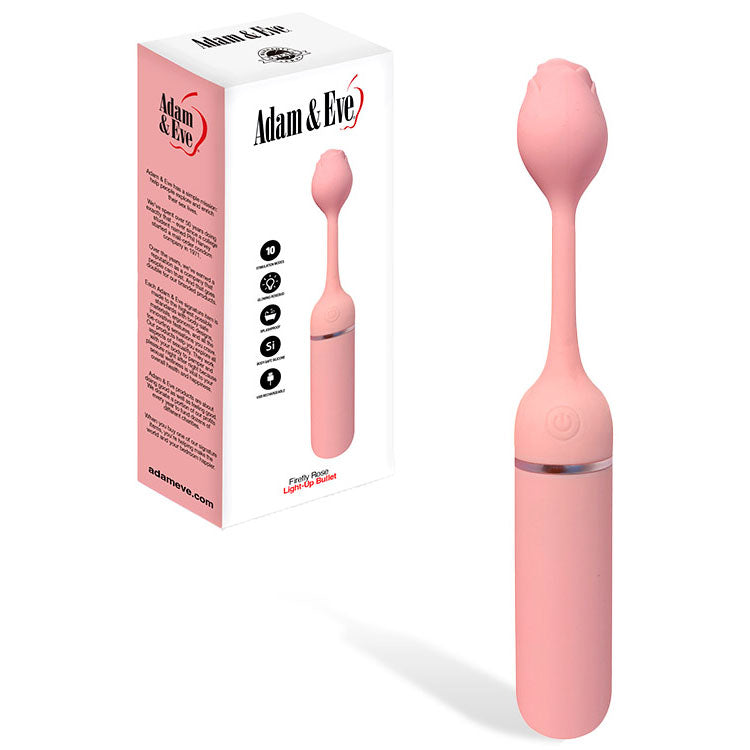 Adam & Eve FIREFLY ROSE USB Rechargeable Bullet Vibrator Pink Adam & Eve