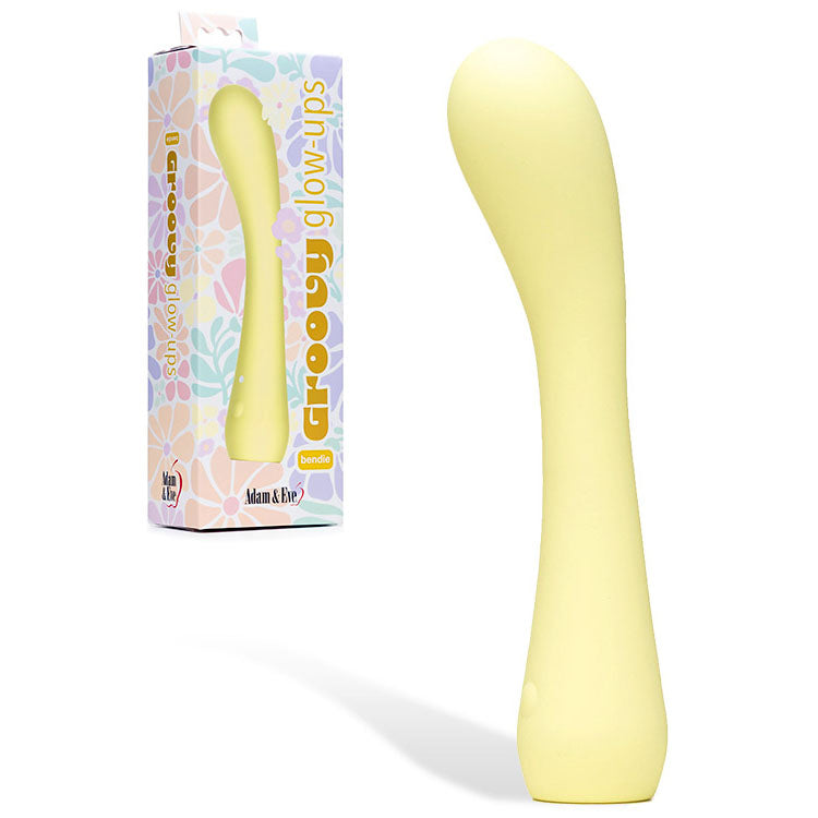 Adam & Eve GROOVY GLOW UPS Bendie USB Rechargeable G Spot Vibrator Yellow 18.4 cm Adam & Eve