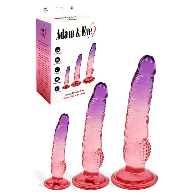 Adam & Eve SUNSET DREAMS TRIO Dildos Set Of 3 Sizes Pink / Purple Secondary image