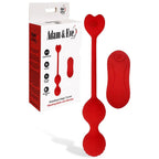 Adam & Eve SWEETHEART Kegel Trainer USB Rechargeable Vibrating Kegel Balls With Remote Red Adam & Eve