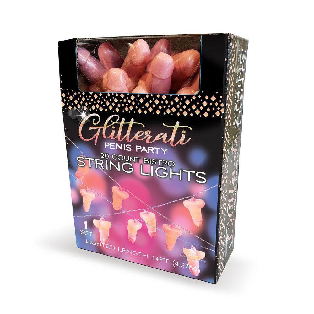 Little Genie Glitterati Penis Party String Lights Light Up Party Decoration 4.2 Metre Length Little Genie Main image