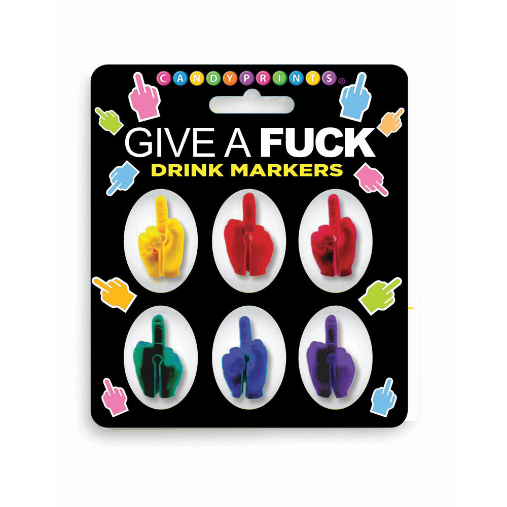 Little Genie Give A Fuck Novelty Drink Markers Set of 6 Little Genie Main image