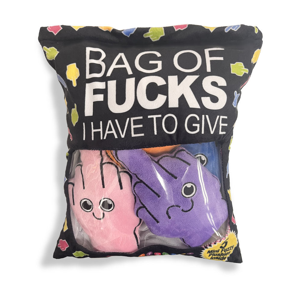 Little Genie Bag Of Fucks I Have To Give Mini Fuzzy FU Plushy Pillows Set Of 5 Little Genie