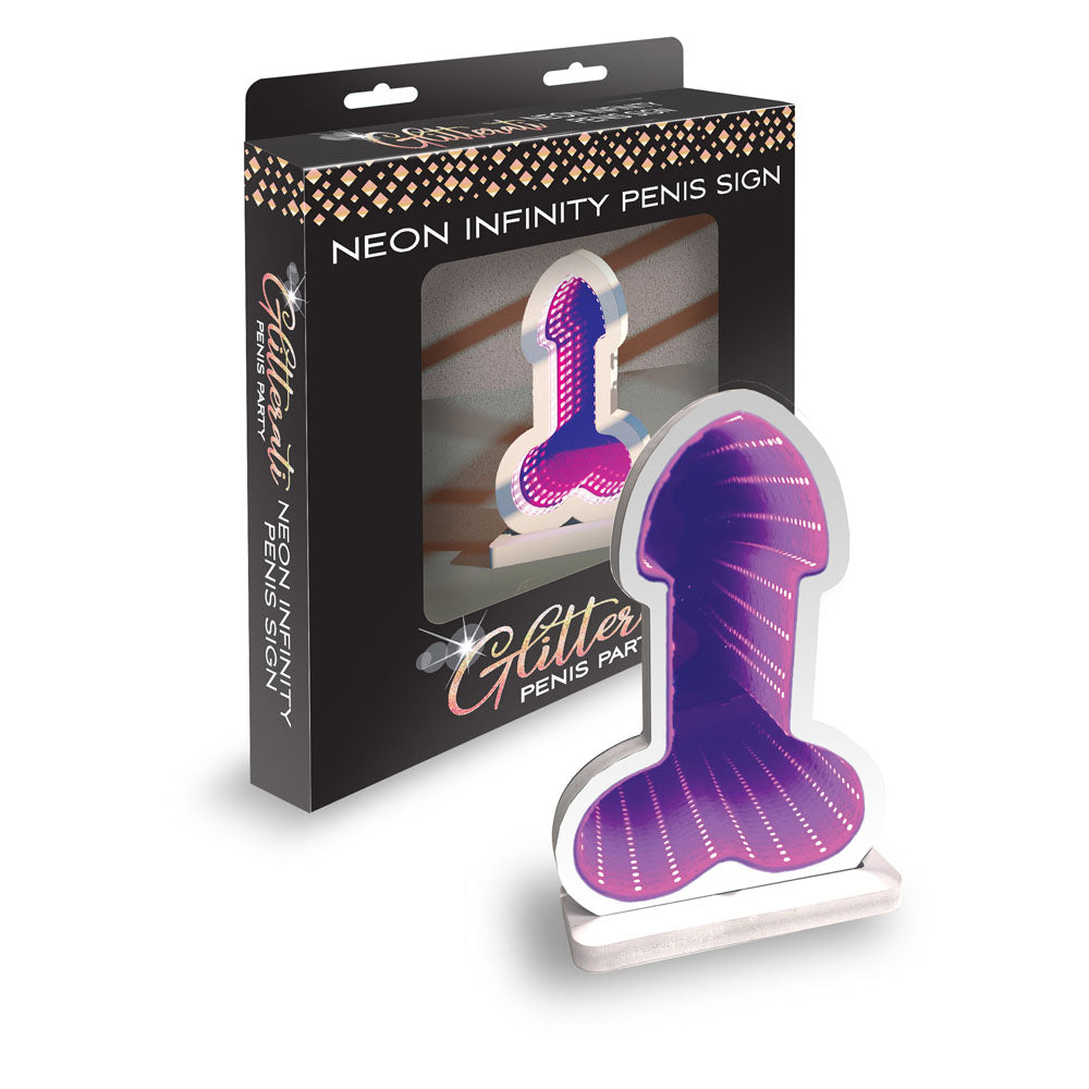 Little Genie Glitterati Neon Infinity LED Light Penis Sign Novelty Little Genie
