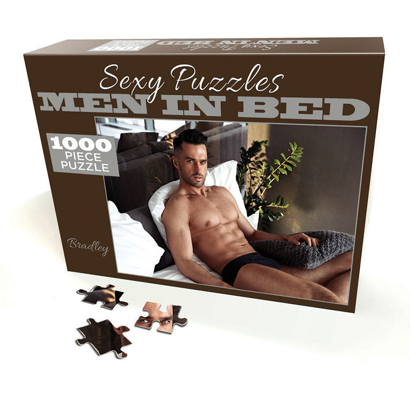 Little Genie Sexy Puzzles Men In Bed Bradley 100 Piece Jigsaw Puzzle