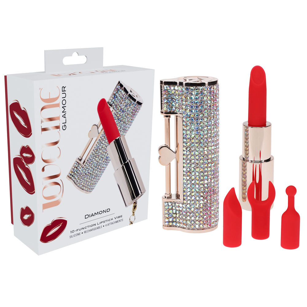 Shots Toys LOVELINE USB Rechargeable Lipstick Vibrator 8.3cm Red Shots Toys Main image