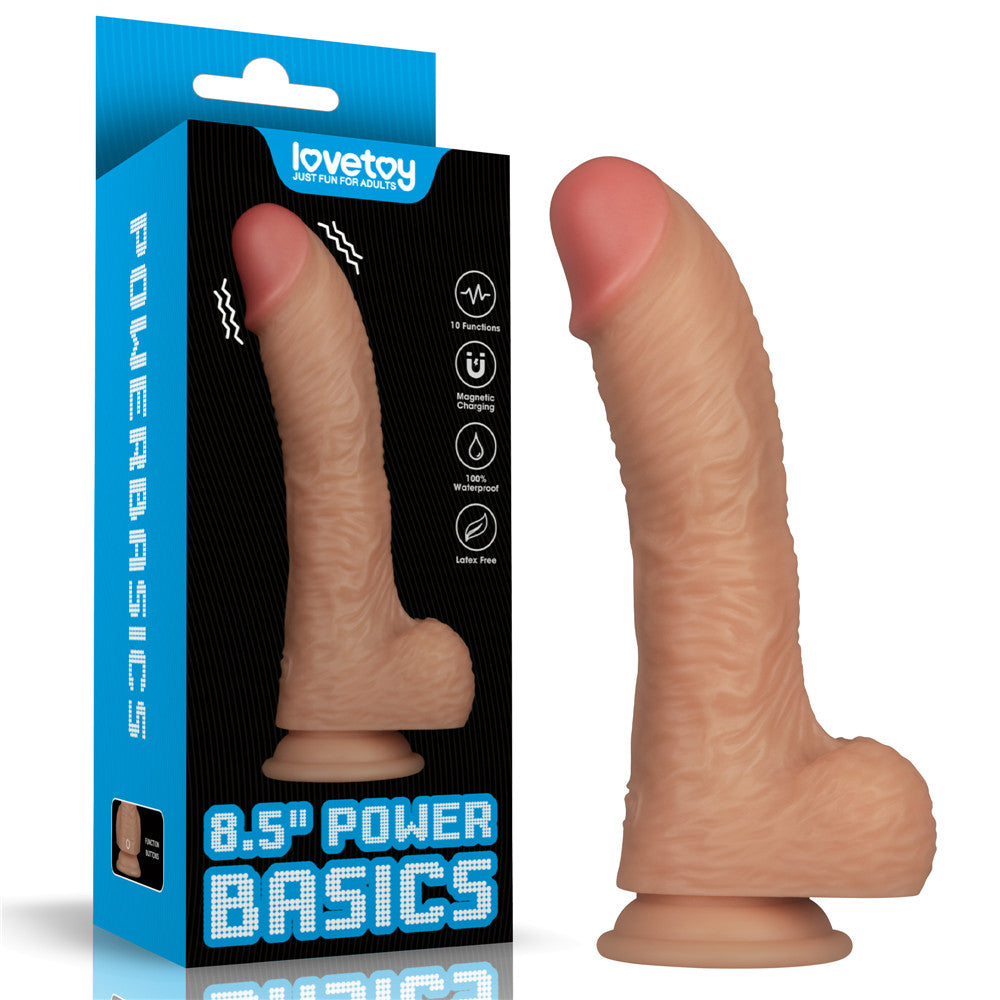 Lovetoy Power Basics USB Rechargeable Vibrating Dildo 21.6cm Flesh Lovetoy