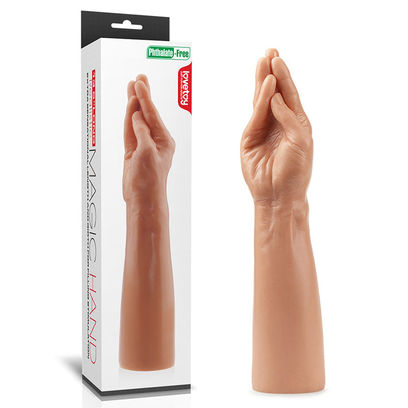 Lovetoy King Sized Realistic Magic Hand Dildo 13.5 Inch Flesh