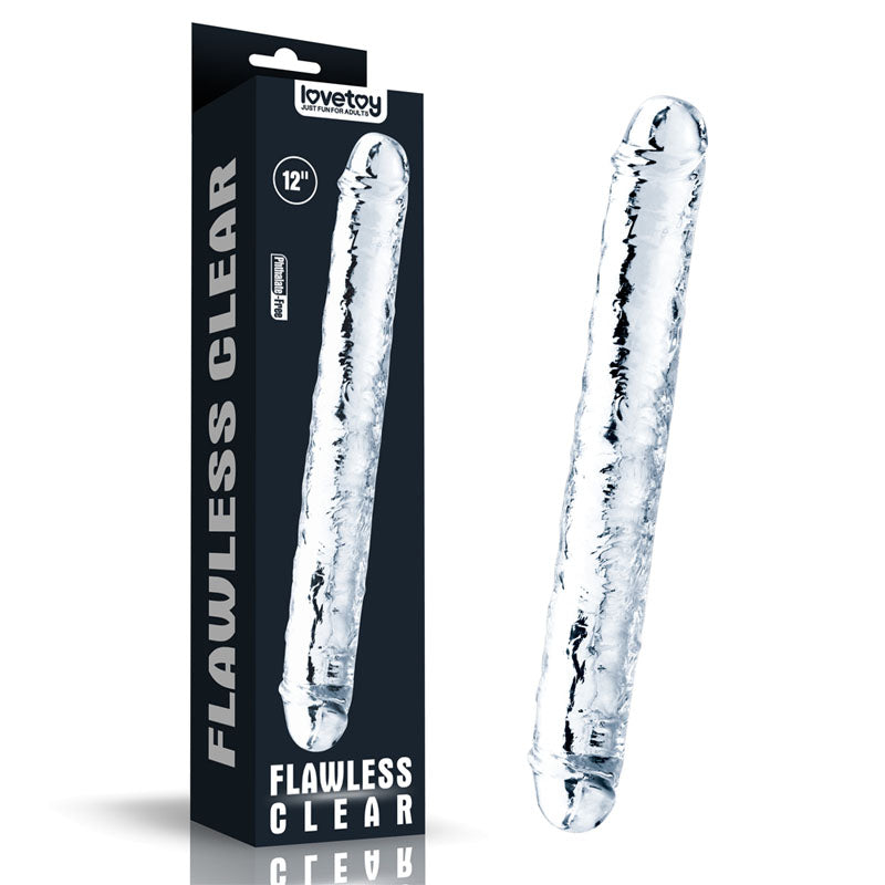 Lovetoy Flawless Clear Double Dildo 12 Inch Clear Lovetoy