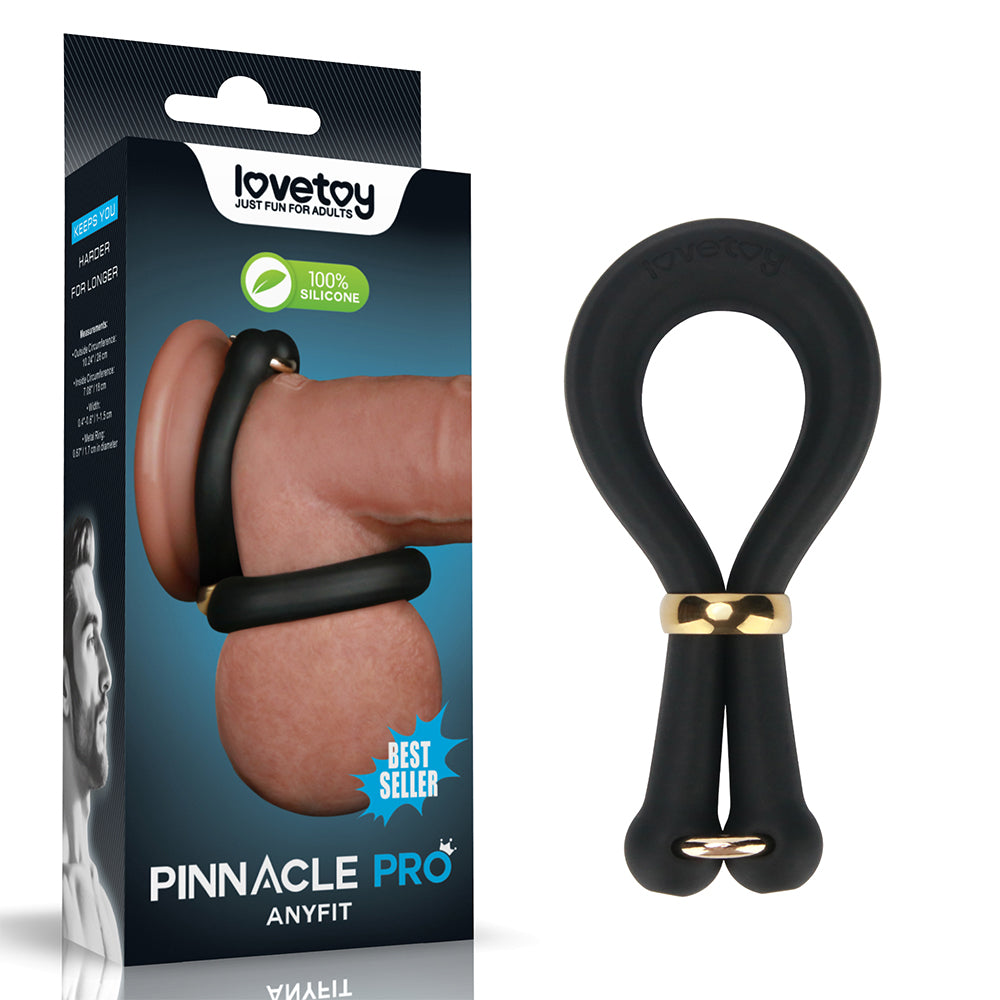 Lovetoy Pinnacle Pro Anyfit Stretcher Adjustable Cock Ring Black Lovetoy