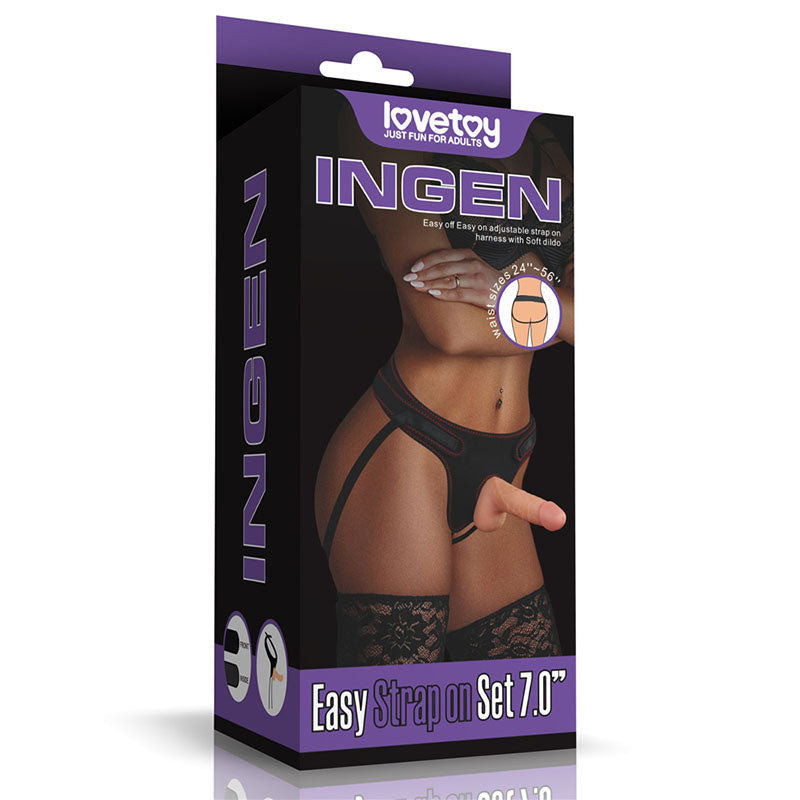 Ingen Easy Strap-On Set - Flesh 17.8 cm (7'') Strap-On Lovetoy