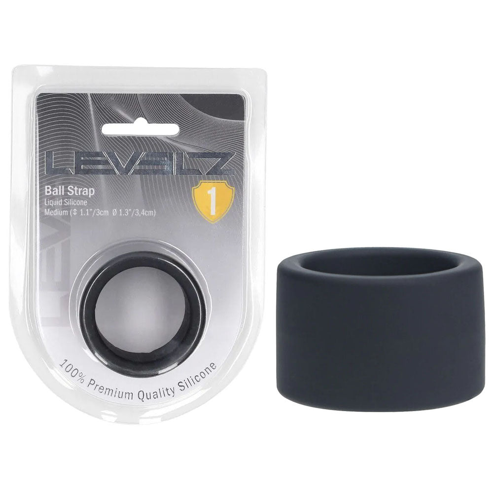 Shots Toys LEVELZ Liquid Silicone Ball Strap Black Shots Toys Main image