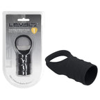 Shots Toys LEVELZ Silicone Cock Ring & Ribbed Sleeve Black Shots Toys