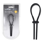 Shots Toys LEVELZ Wide Adjustable Silicone Lasso Cock Ring Black Shots Toys