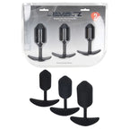 Shots Toys LEVELZ Silicone Weighted Anal Plug Training Set Of 3 Sizes Black Shots Toys