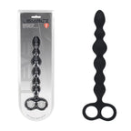 Shots Toys LEVELZ Beaded Silicone Anal Beads With Double Loop Black 24.5cm Shots Toys