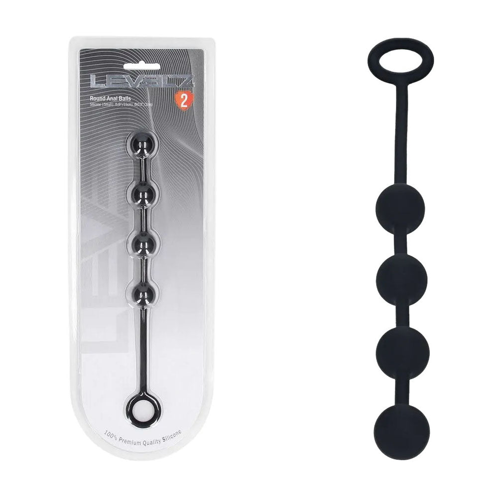 Shots Toys LEVELZ Round Silicone Anal Balls 20mm Black Shots Toys
