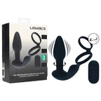 Shots Toys LEVELZ Dual Vibrating Prostate Stimulator With Cock Ring Black Shots Toys