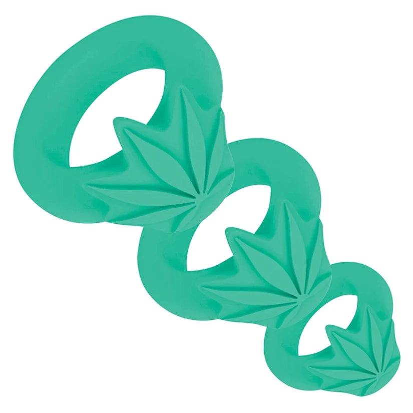 Maia Toys Hazey Pot Leaf Silicone Cock Ring Set Of 3 MAIA TOYS Main image