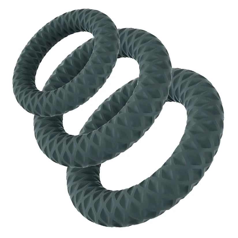 Maia Toys Onyx Silicone Cock Ring Set Of 3 MAIA TOYS Main image