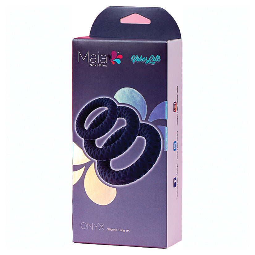 Maia Toys Onyx Silicone Cock Ring Set Of 3 Secondary image
