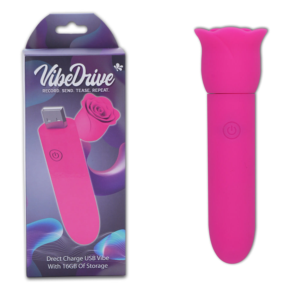 Maia Vibedrive USB Rechargeable Bullet Vibrator With 16 GB Storage 10cm Pink Maia Toys
