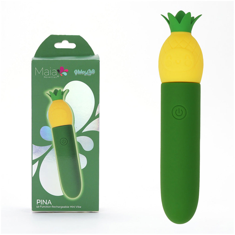 Maia Pina USB Rechargeable Bullet Vibrator 11.1cm Green / Yellow Maia Toys