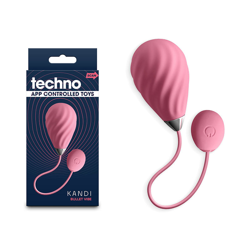 NS Novelties Techno Kandi USB Rechargeable Vibrating Egg Vibrator With App Control Pink