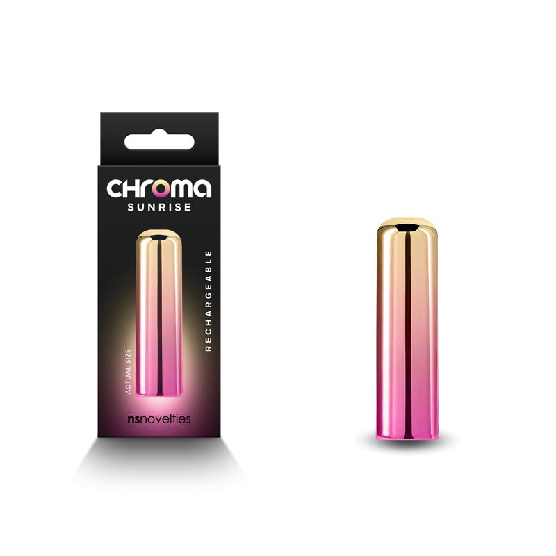 NS Novelties Chroma Sunrise USB Rechargeable Bullet Vibrator Small Pink / Gold NS Novelties Main image