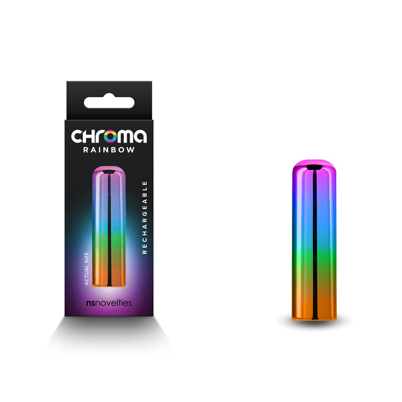NS Novelties Chroma Rainbow USB Rechargeable Bullet Vibrator Small Metallic Rainbow