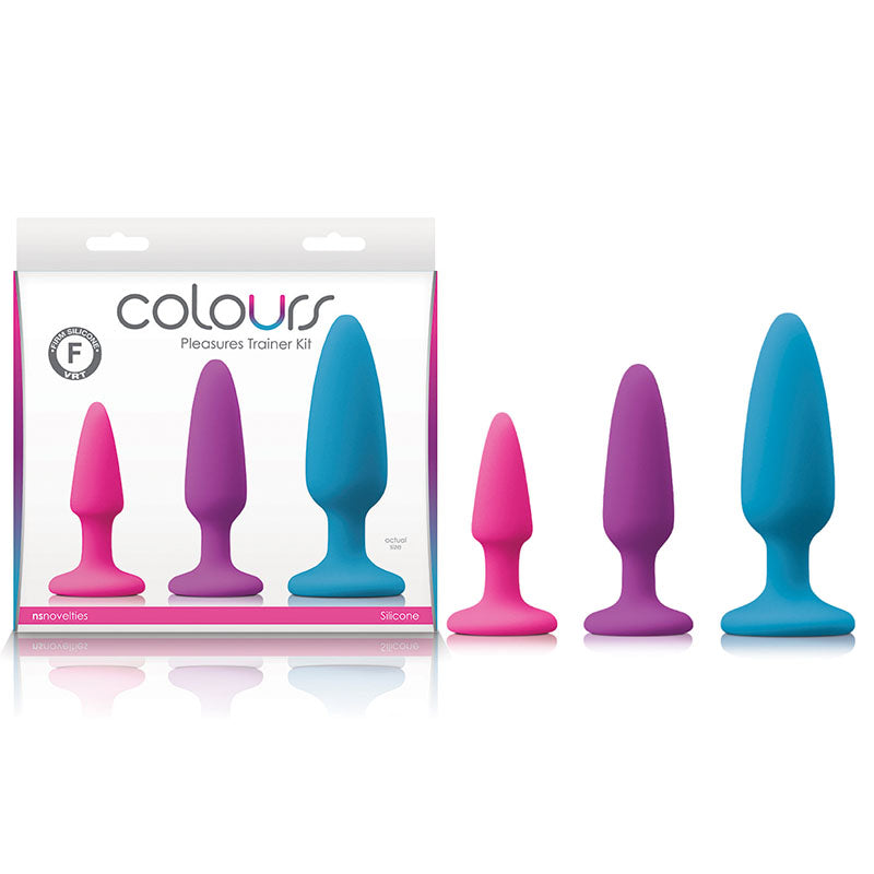NS Novelties Colours Pleasures Trainer Kit Coloured Butt Plugs Set Of 3 Sizes