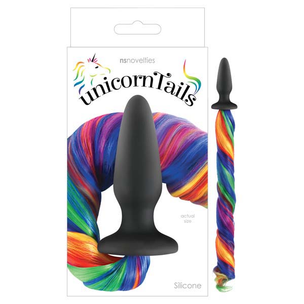 NS Novelties Unicorn Tails Butt Plug With Rainbow Pony Tail 4 Inch