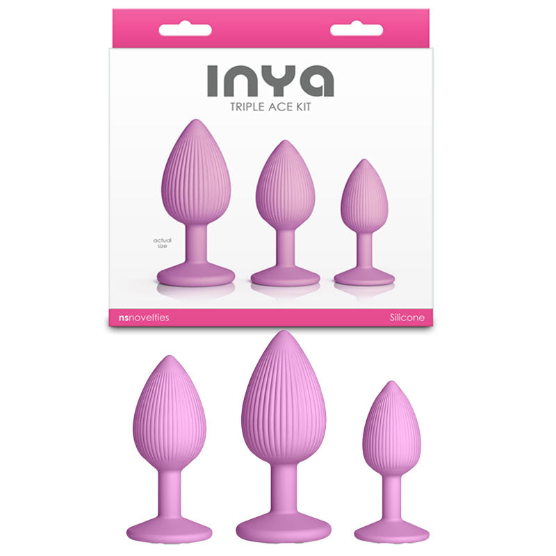 NS Novelties INYA Triple Ace Kit Butt Plugs Set Of 3 Sizes Blush Pink NS Novelties