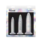 NS Novelties Crystal Trainer Kit Glass Anal Plugs Set of 3 Sizes Clear NS Novelties