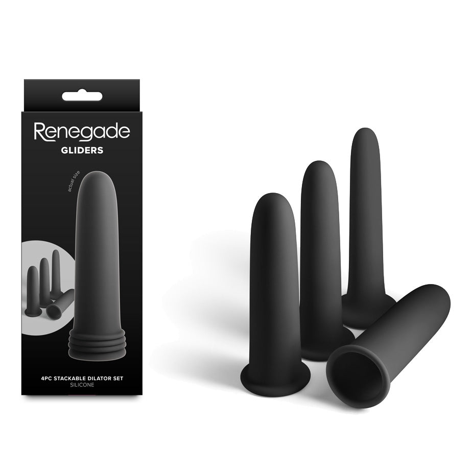 NS Novelties Renegade Gliders Anal Dilator Set Of 4 Black NS Novelties