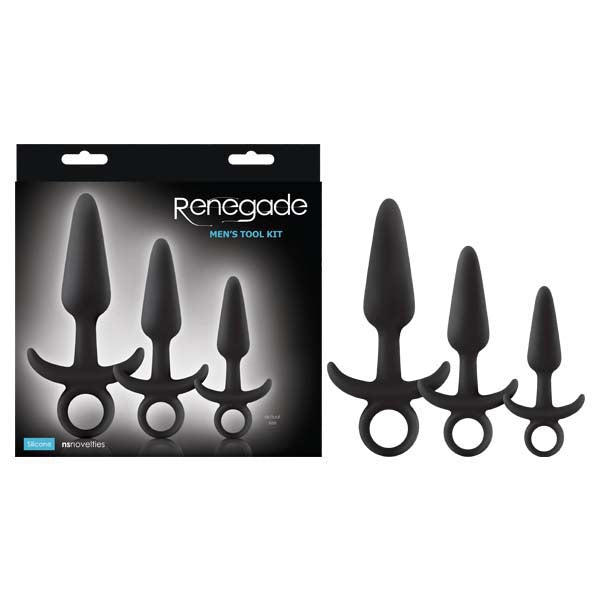 NS Novelties Renegade Men's Tool Kit Butt Plugs With Ring Pulls Set Of 3 Sizes NS Novelties Main image