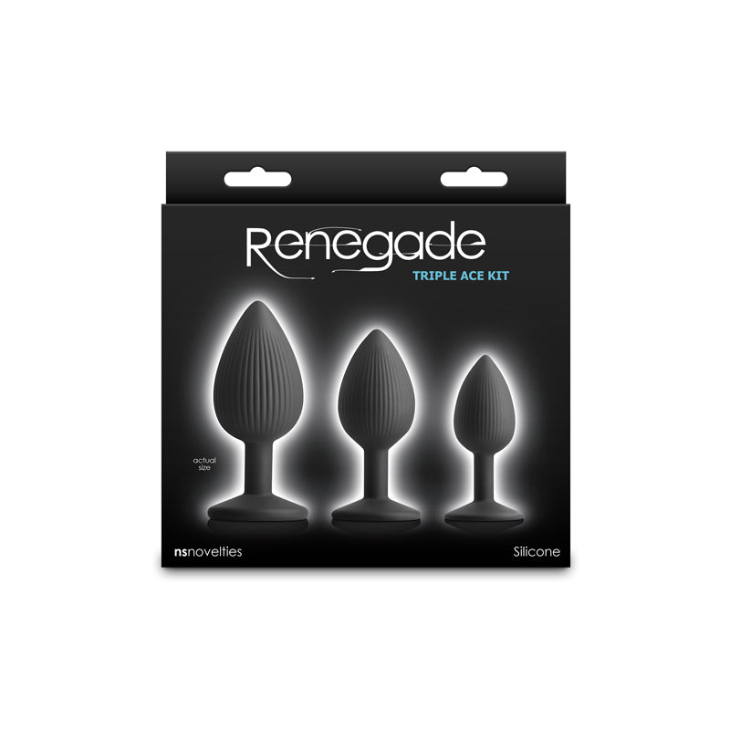 NS Novelties Renegade Triple Ace Kit Butt Plugs Set Of 3 Sizes NS Novelties